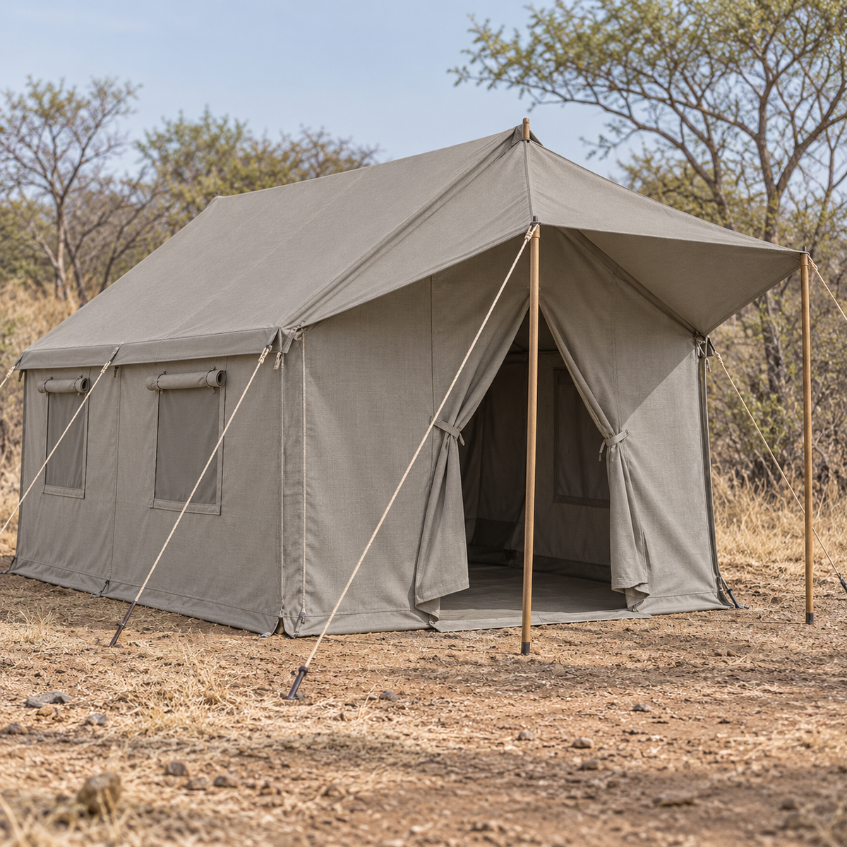 Beige ripstop canvas practical use inspiration: safari tent
