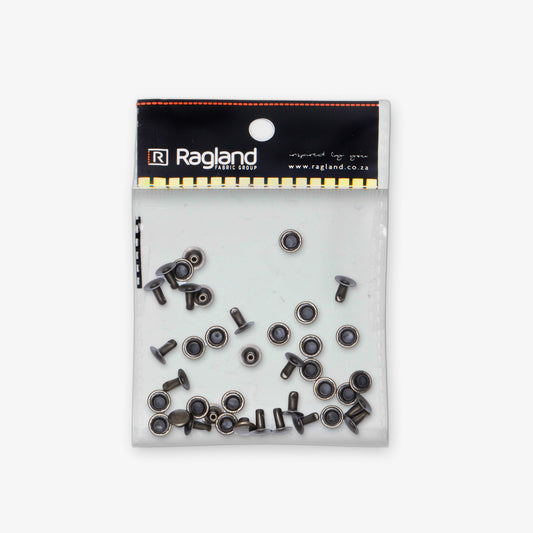 Caps & Rivets 7mm (20pcs) - Bronze - Ragland Fabrics