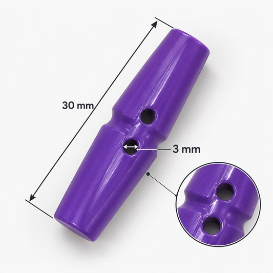 Purple Toggle Button – 30mm, 2-Hole