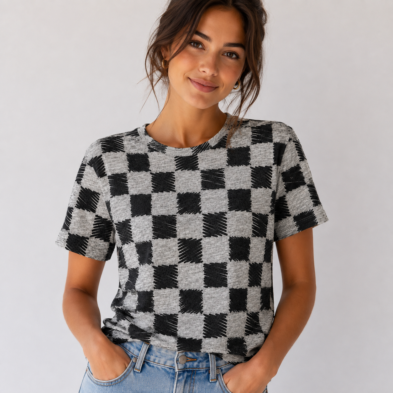 Last Of The Bests | 1.5m x 1.4m Cotton Knit Black & Grey