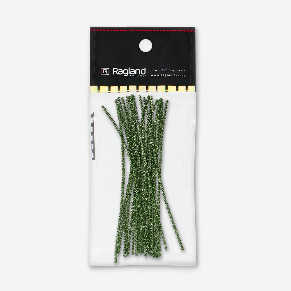 Chenille Stick Metallic (Pack of 20) - Green TBD - Ragland Fabrics