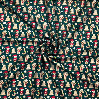 Christmas Printed Mini Matt GingerBread Man Bottle - Ragland Fabrics