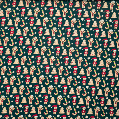 Christmas Printed Mini Matt GingerBread Man Bottle - Ragland Fabrics