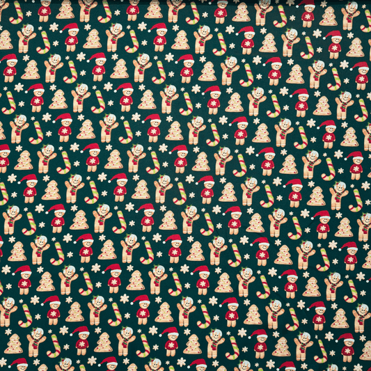 Christmas Printed Mini Matt GingerBread Man Bottle - Ragland Fabrics