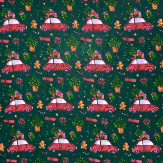 Christmas Printed Mini Matt VW Beetle Bottle - Ragland Fabrics