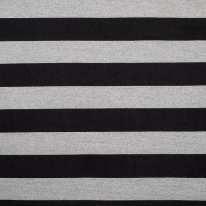 Chunky Jersey Knit Melange Black Stripe - Ragland Fabrics