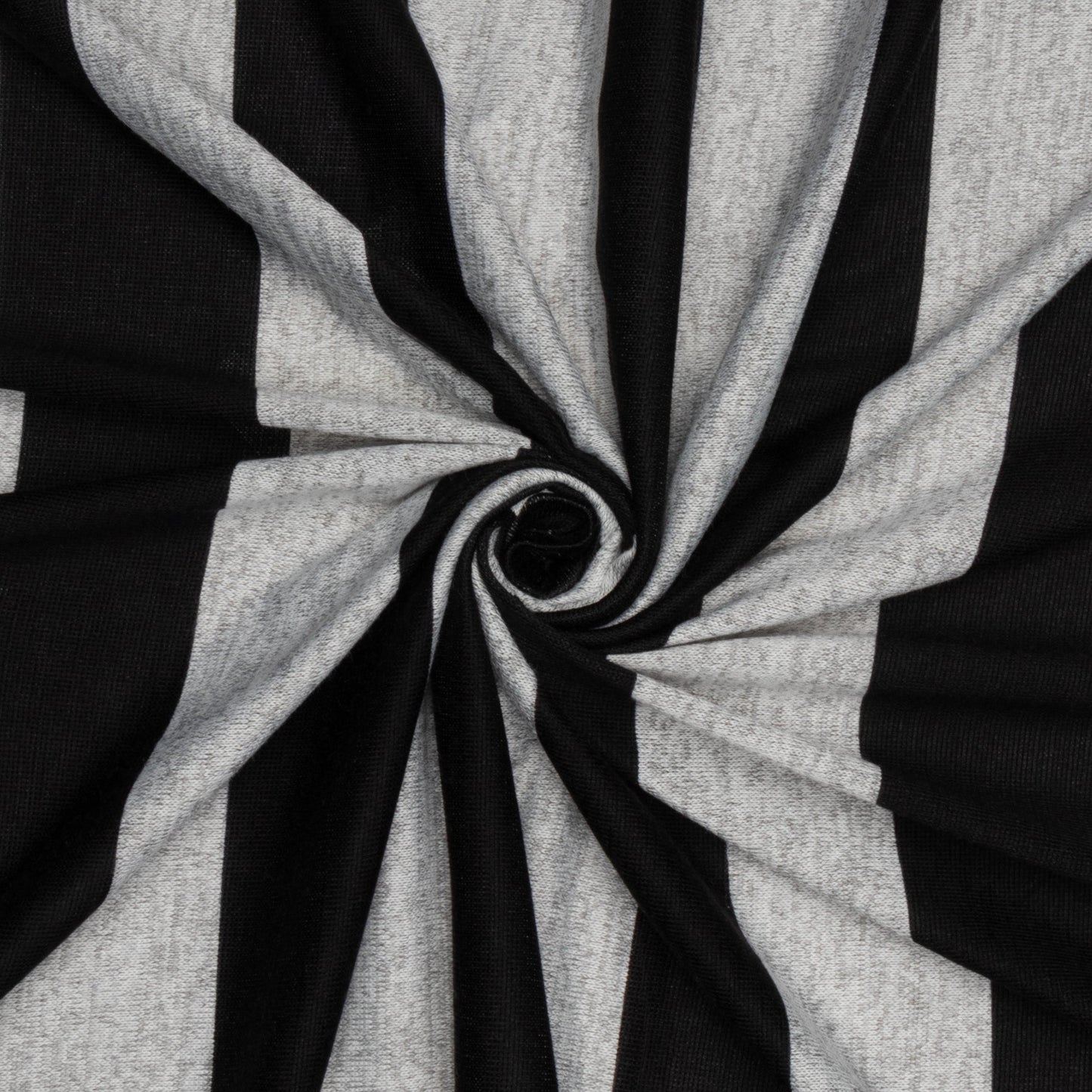 Chunky Jersey Knit Melange Black Stripe - Ragland Fabrics
