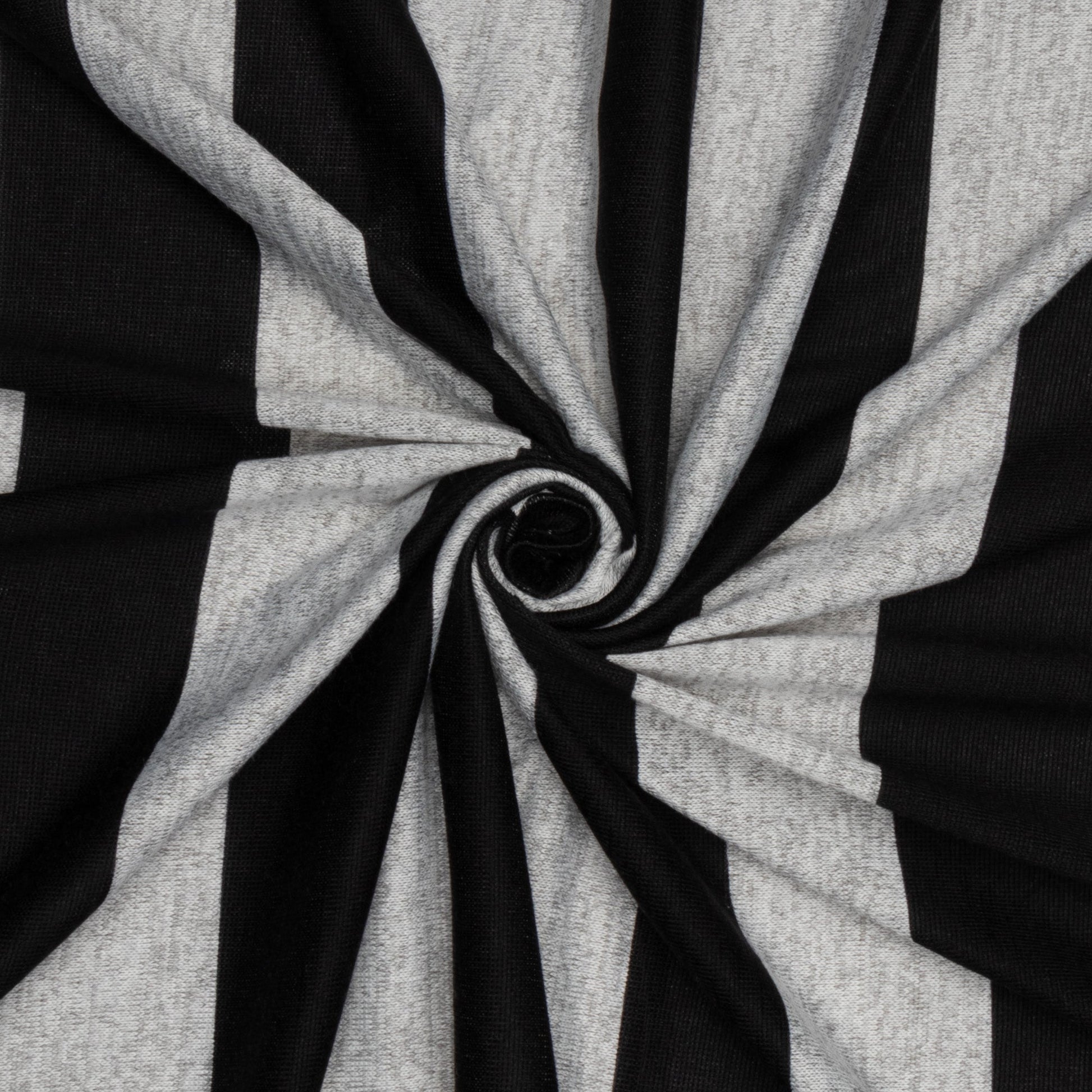 Chunky Jersey Knit Melange Black Stripe - Ragland Fabrics