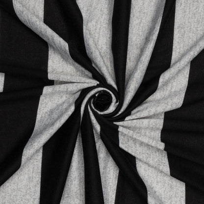 Chunky Jersey Knit Melange Black Stripe - Ragland Fabrics