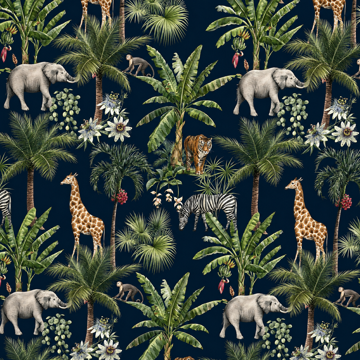 Box Weave Furnishing Night Jungle