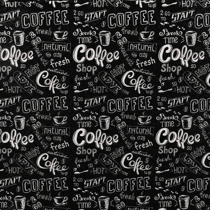 Printed Vinyl Black Coffee - Ragland Fabrics