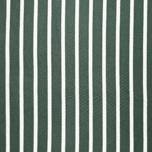 Cotton Knit Green/White Stripe Wide [2x1 Ribbed] - Ragland Fabrics