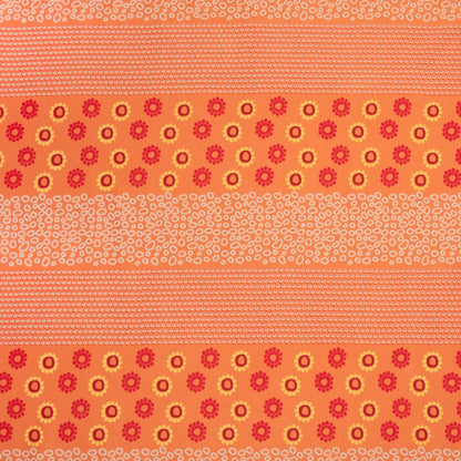Cotton Knit Orange Border Floral - Ragland Fabrics