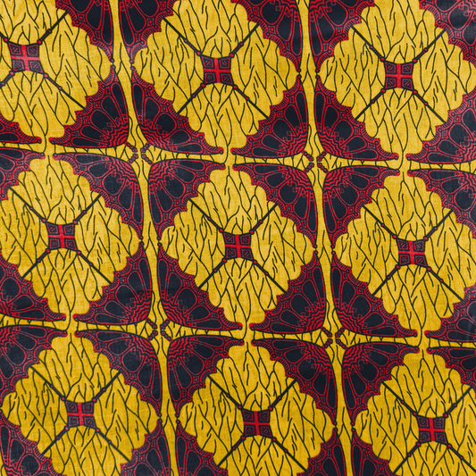 Cotton Wax Prints Yellow Diamonds - Ragland Fabrics