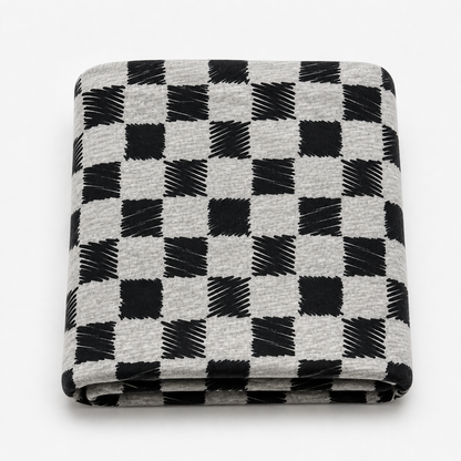 Last Of The Bests | 1.5m x 1.4m Cotton Knit Black & Grey