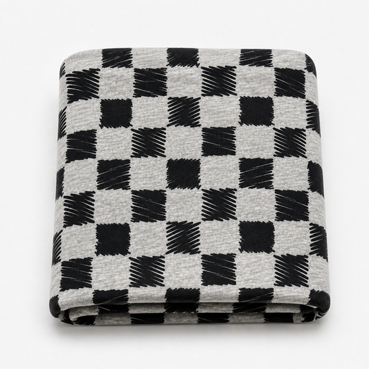 Last Of The Bests | 2.5m x 1.4m Cotton Knit Black & Grey