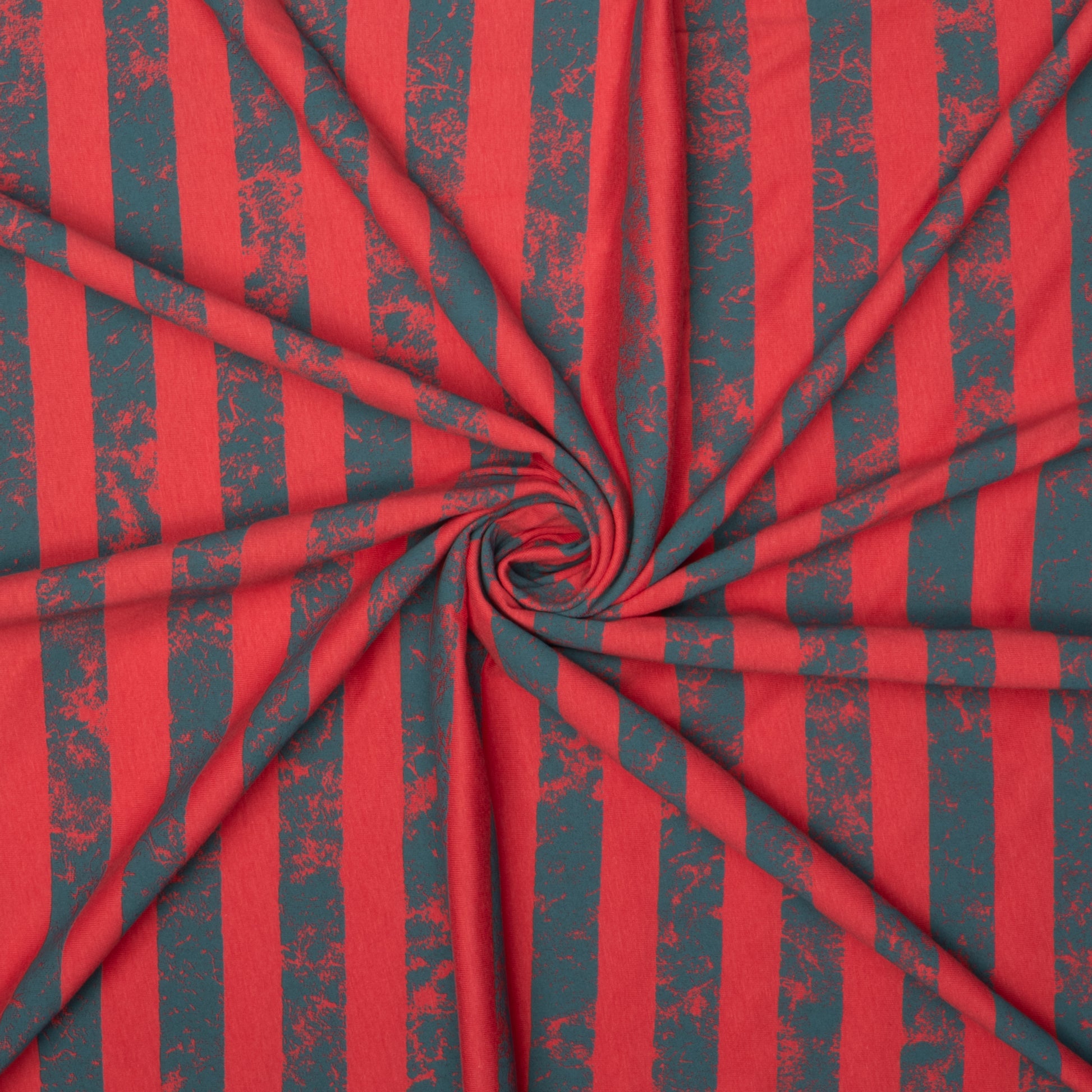 Cotton Knit Grey / Red Stripe - Ragland Fabrics
