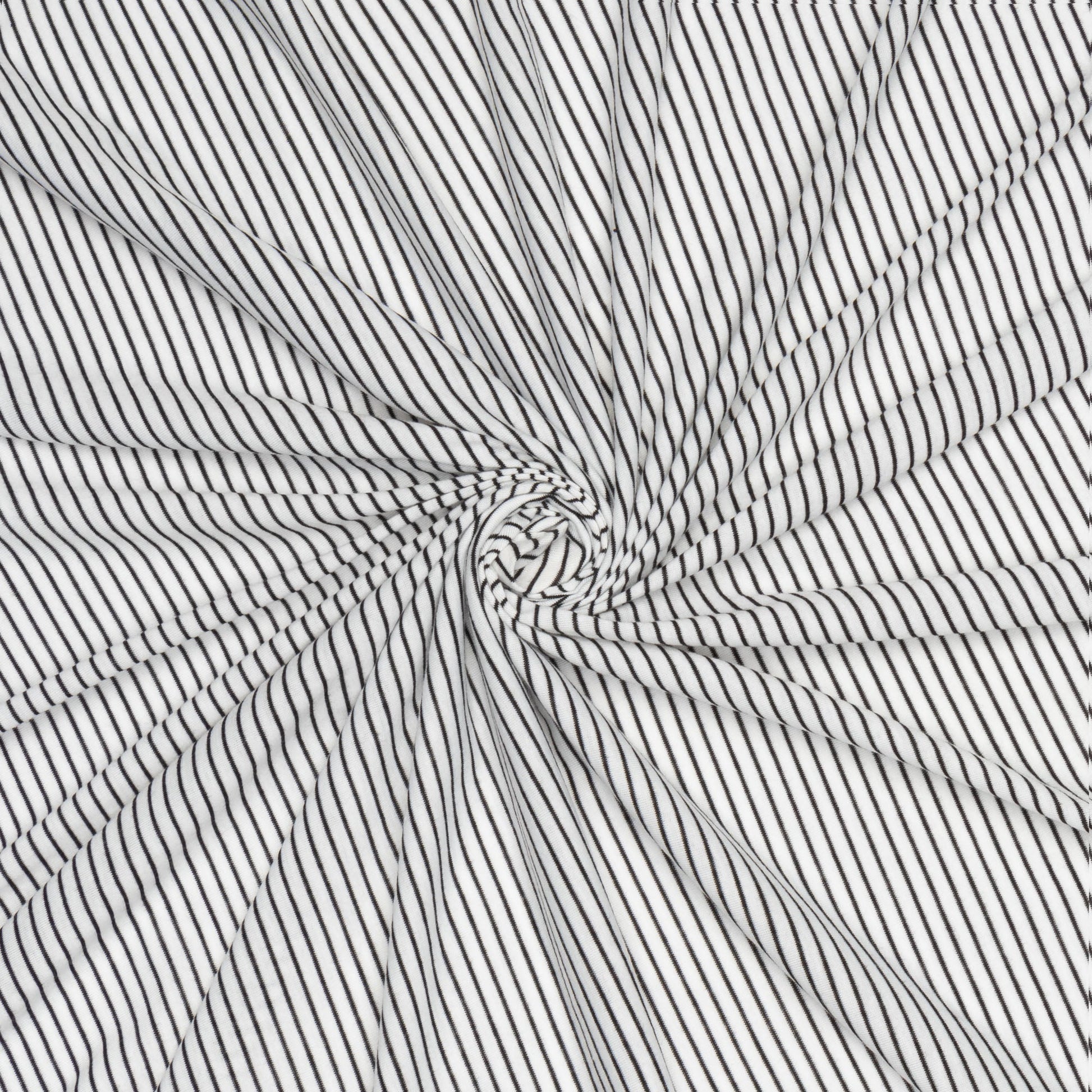 Cotton Knit Stripe B&W - Ragland Fabrics