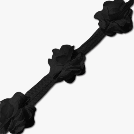 Cut Out Flower Lace - Black 2 (Per Met) - Ragland Fabrics