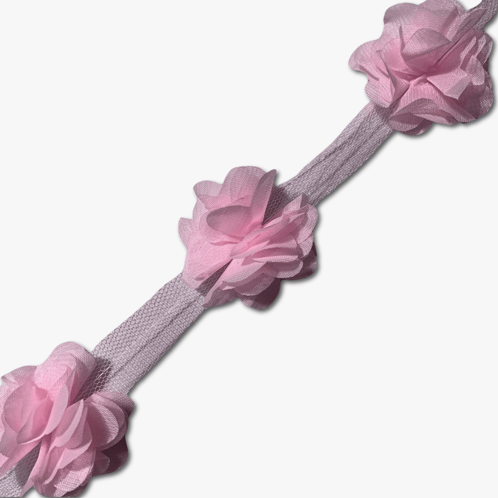 Cut Out Flower Lace - Pink (Per Met) - Ragland Fabrics