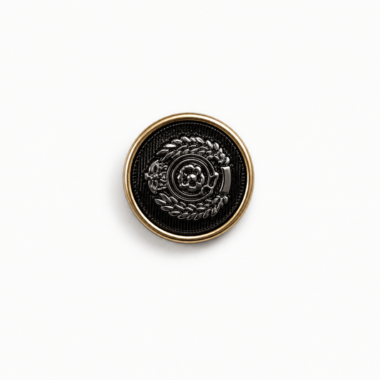 COATS Emblem Black on Gold MEDIUM - Ragland Fabrics