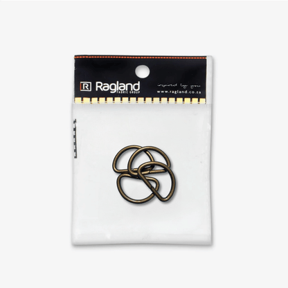 D - Ring Metal 25mm | Antique Brass - Ragland Fabrics