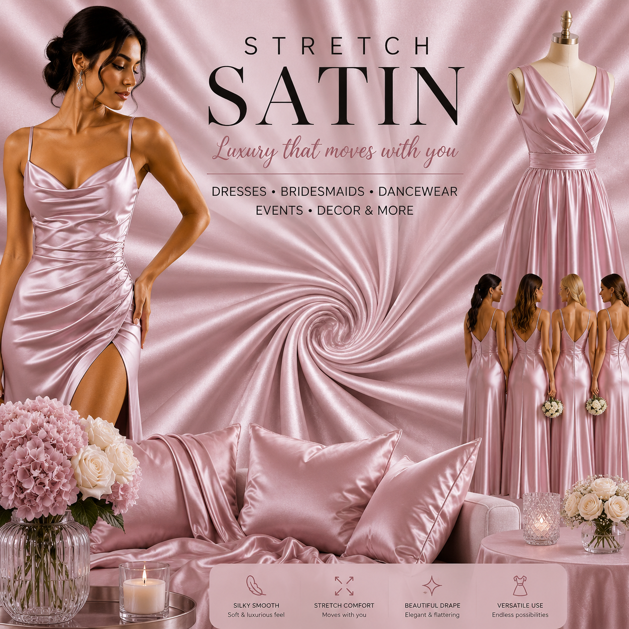 Stretch Satin Dusty #3 140cm
