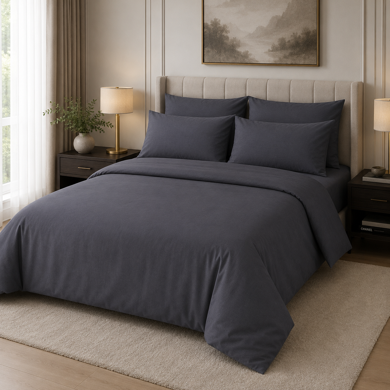 Sheeting Poly Cotton Charcoal