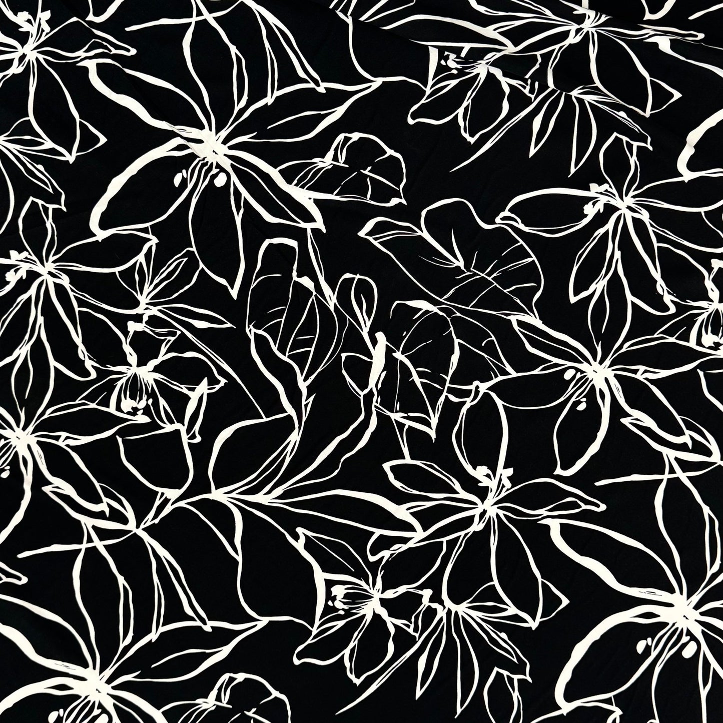 Designer Dress Printed Black Floral - Ragland Fabrics
