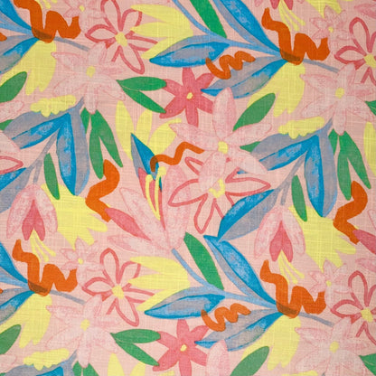 Designer Dress Printed Floral Slub - Ragland Fabrics