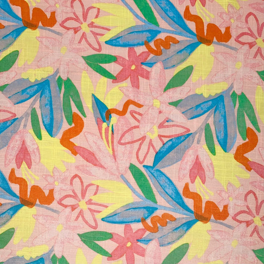 Designer Dress Printed Floral Slub - Ragland Fabrics