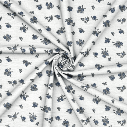 Designer Dress White Ditsy Print - Ragland Fabrics