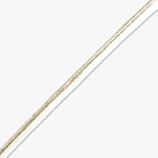 Elastic White 9mm w/ Rose Gold Edging - Ragland Fabrics