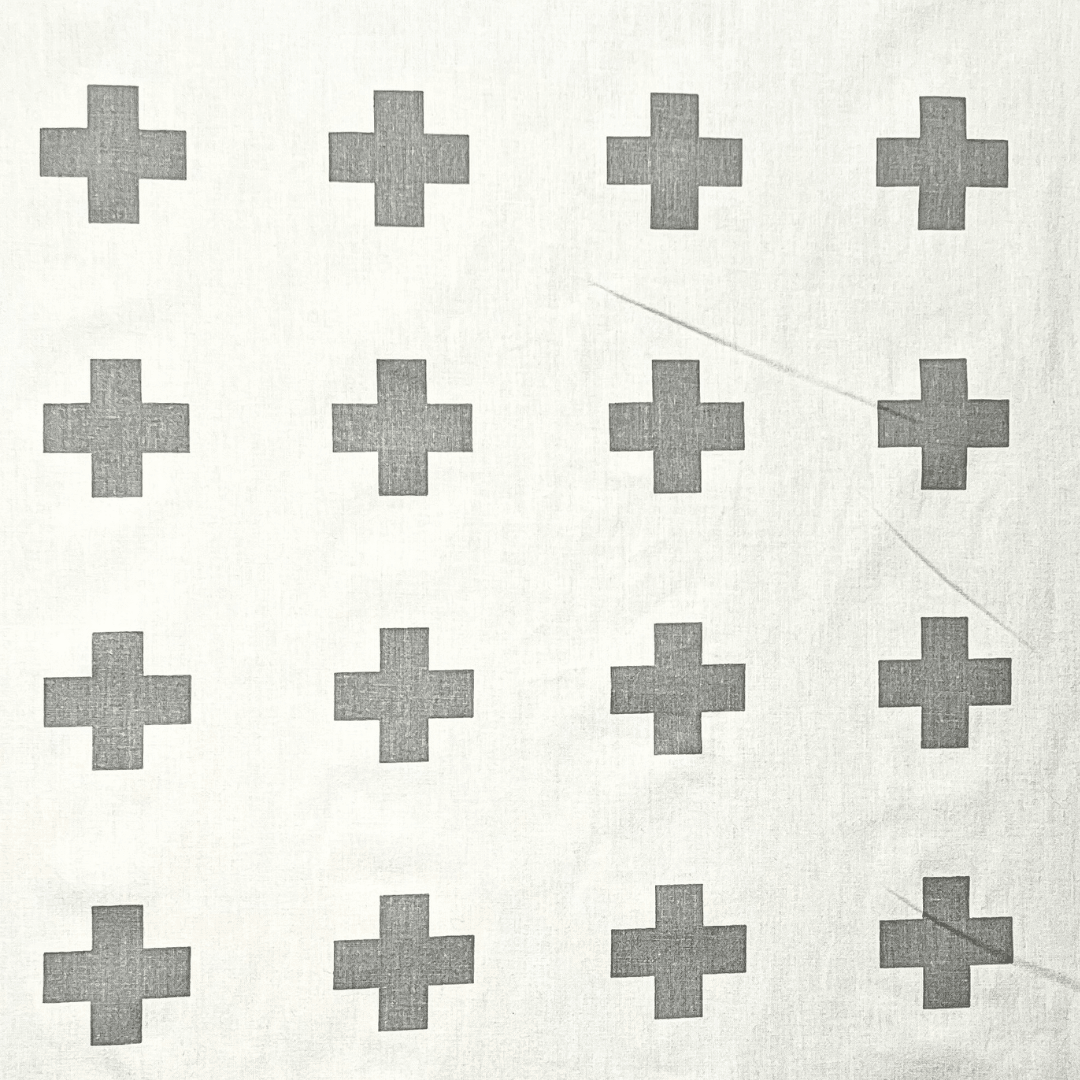 European 100% Cotton | Swiss Cross Grey - Ragland Fabrics