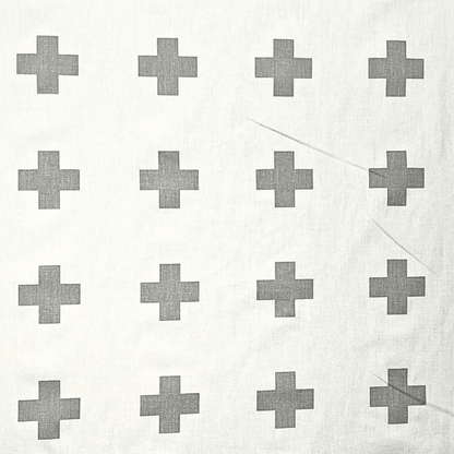 European 100% Cotton | Swiss Cross Grey - Ragland Fabrics