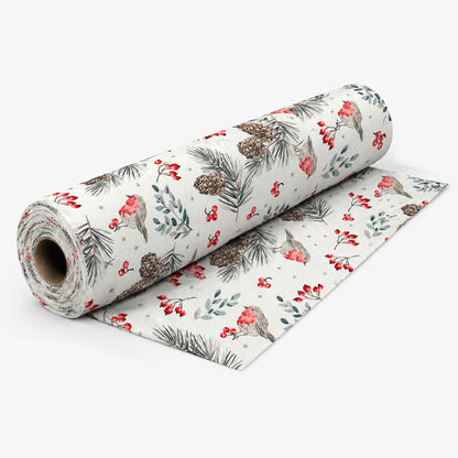 Box Weave Furnishing Robin White fabric roll with softly shadowed drape on light grey background
