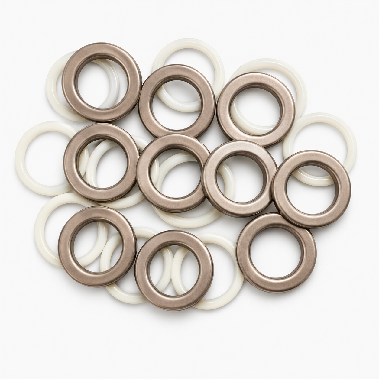 Flat Curtain Eyelet Rings PVC - Bronze