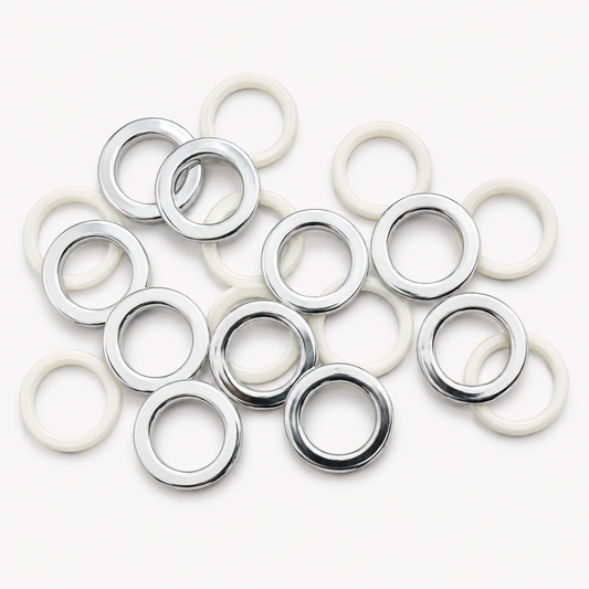 Flat Curtain Eyelet Rings PVC - Chrome