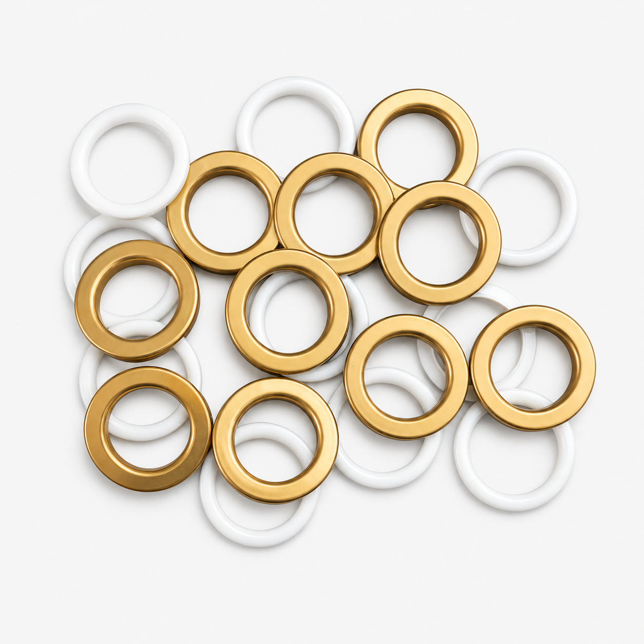 Flat Curtain Eyelet Rings PVC - Golden