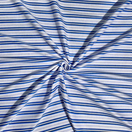 Flannel Brushed Cotton | Stripe Blue 2 - Ragland Fabrics