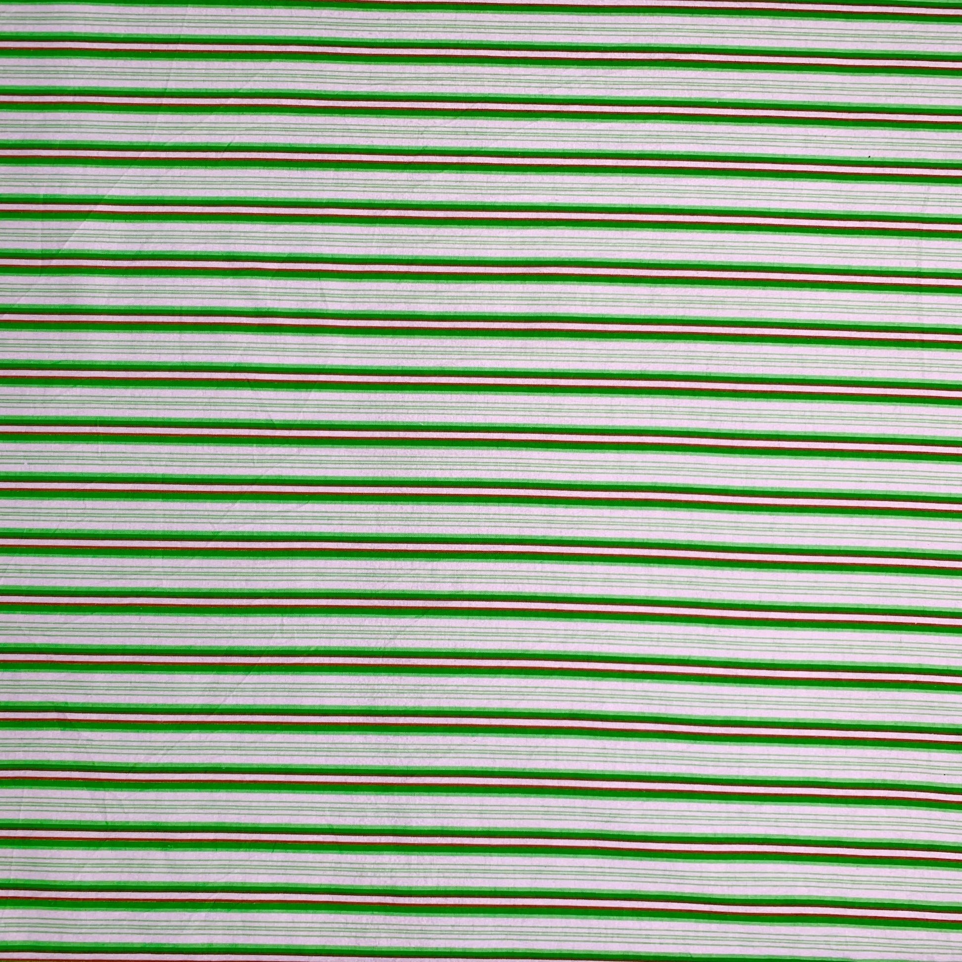 Flannel Brushed Cotton | Stripe Green 2 - Ragland Fabrics