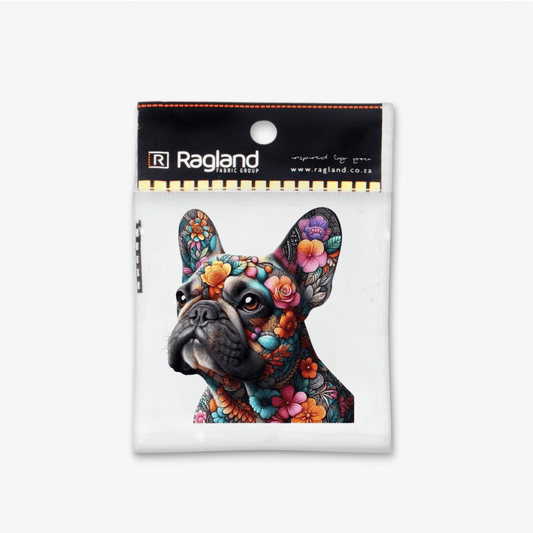 Motif Iron On Badge - Frenchie Puppy Love - Ragland Fabrics