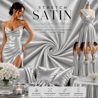 Stretch Satin Grey #17 140cm