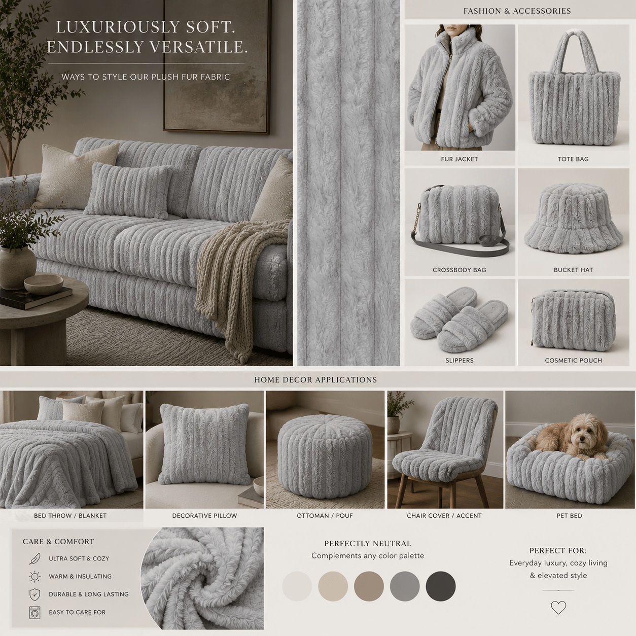 Corduroy Luxury Fur - Koala 8 - Ragland Fabrics