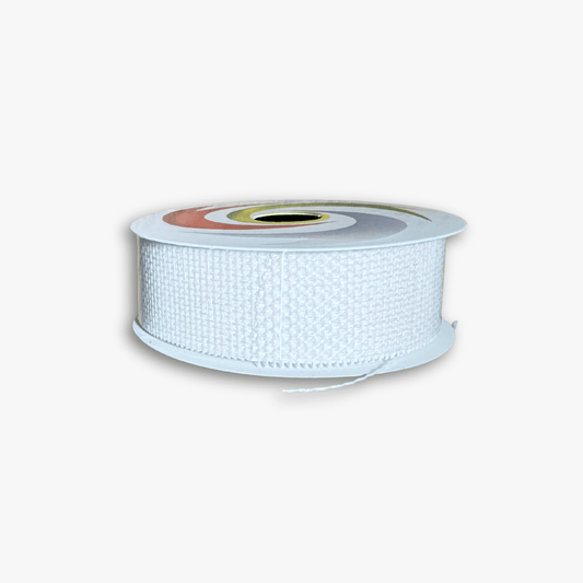 Hessian Ribbon 25mm | White - Ragland Fabrics