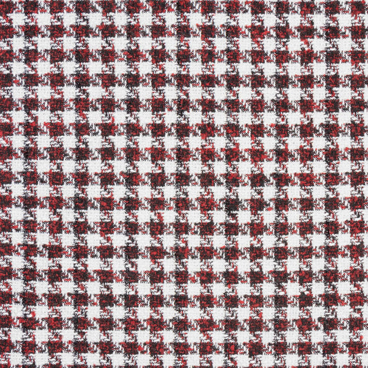 Hounds - Tooth Ruby Red & White - Ragland Fabrics