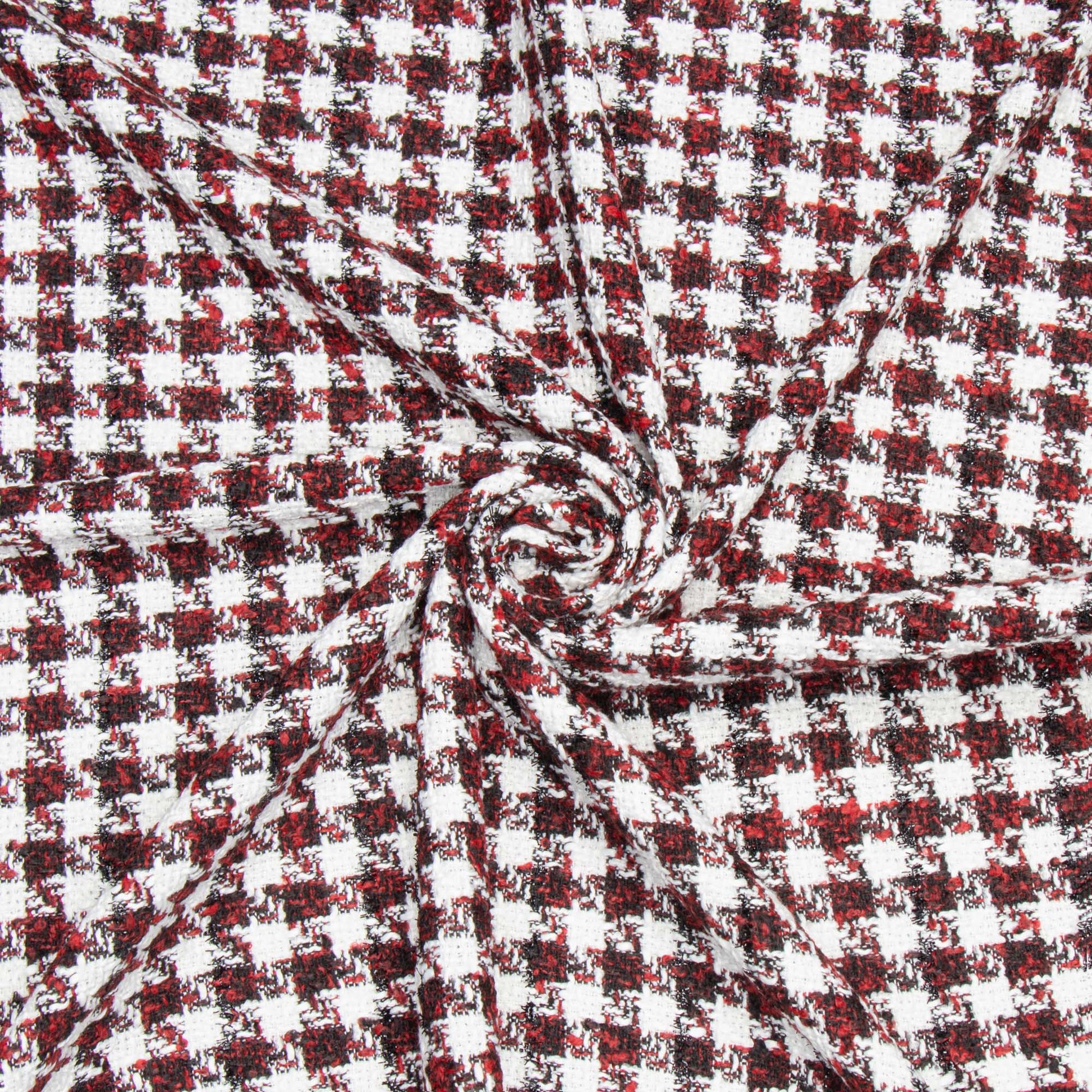 Hounds - Tooth Ruby Red & White - Ragland Fabrics