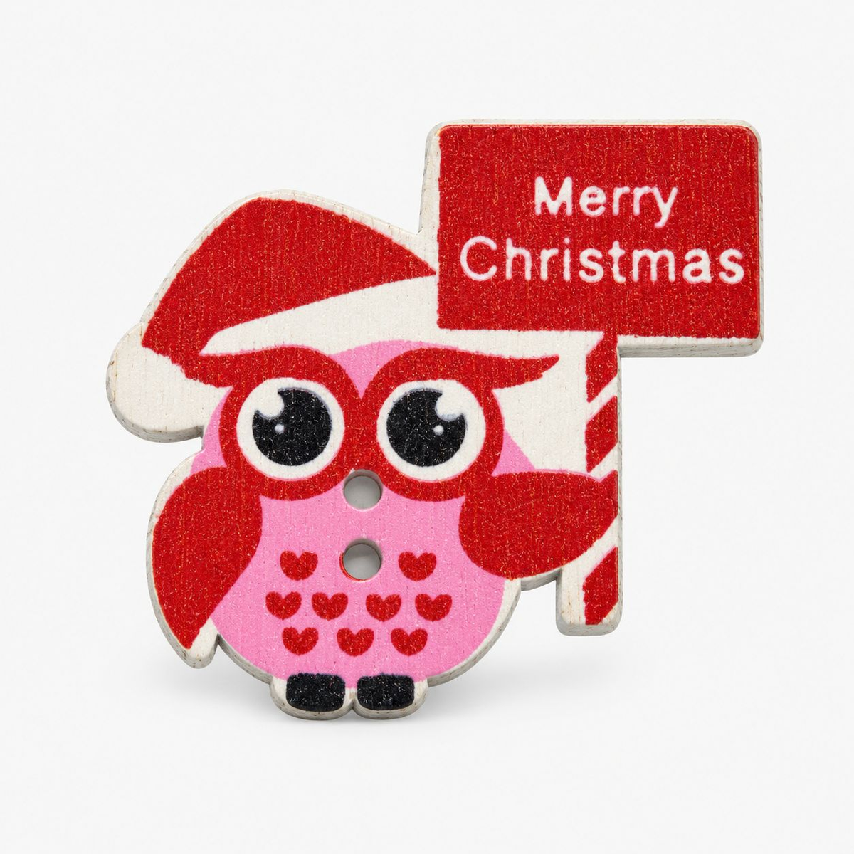 Christmas Owl Button