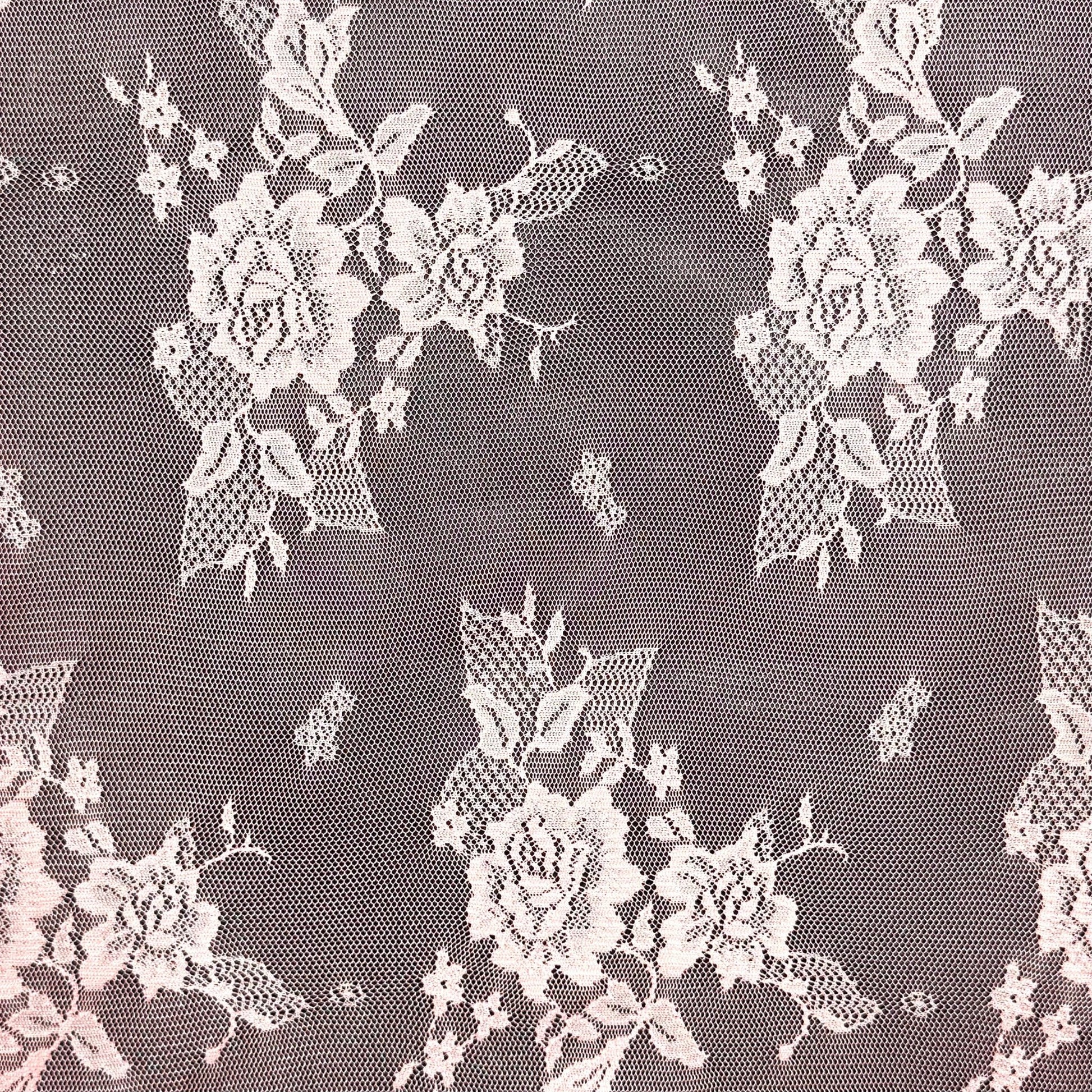 Lace Fabric - Floral Pink - Ragland Fabrics