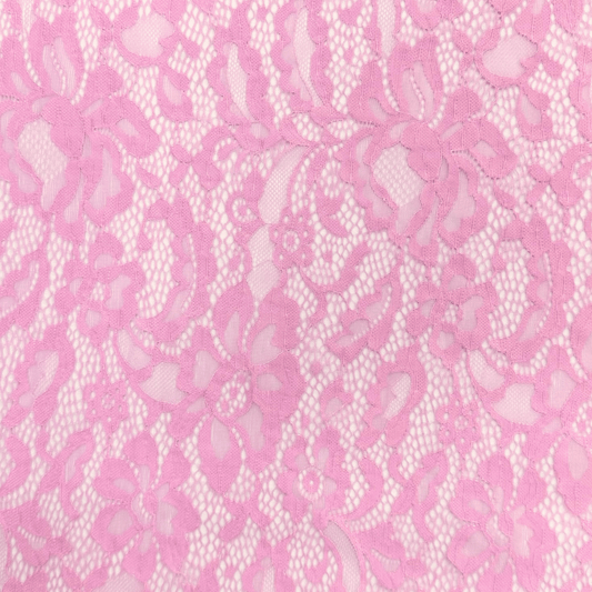 Lace Fabric - Floral Pink - Ragland Fabrics